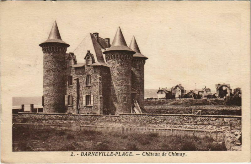 Carte postale ancienne Barneville Plage Chateau de Chimay