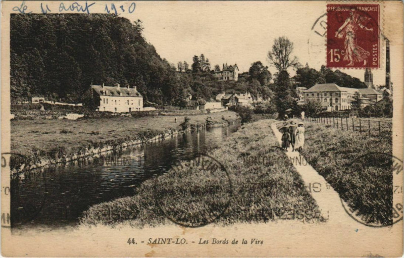 Carte postale ancienne Saint-Lo Les Bords de la Vire