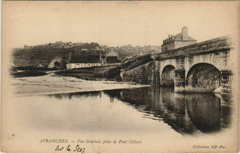 Carte postale ancienne Avranches Vue générale pris de Pont Gilbert à Avranches