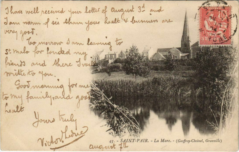 Carte postale ancienne Saint-Pair La Mare