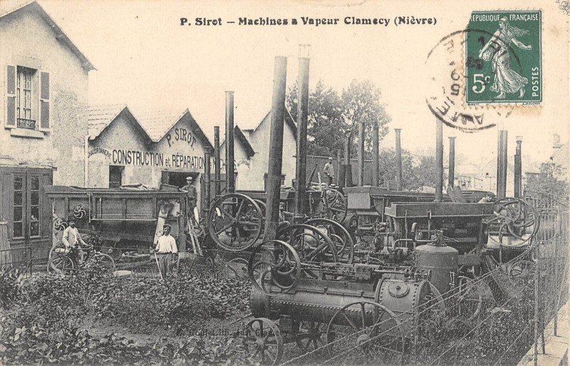 Carte postale ancienne P.sirot Machines A Vapeur Clamecy Nievre - Agriculture à Clamecy