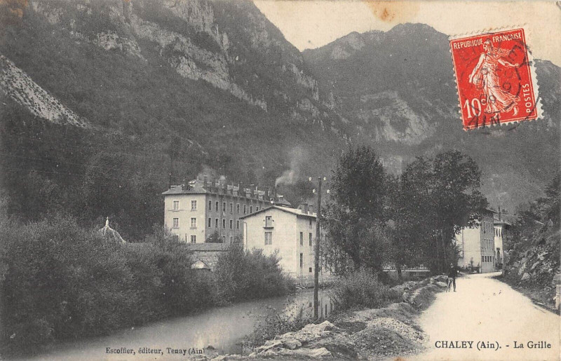 Carte postale ancienne Chaley La Grille - Usine à Chaley