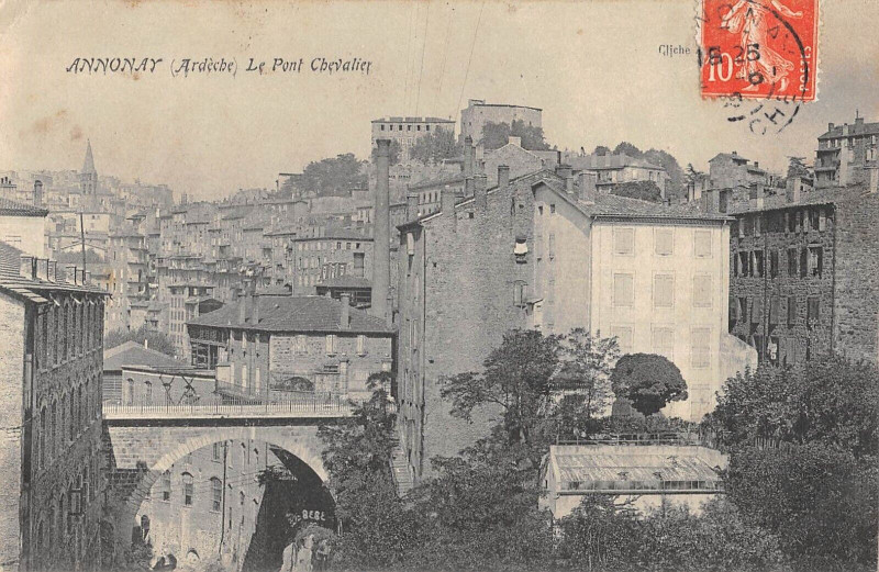 Carte postale ancienne Annonay Le Pont Chevalier à Annonay