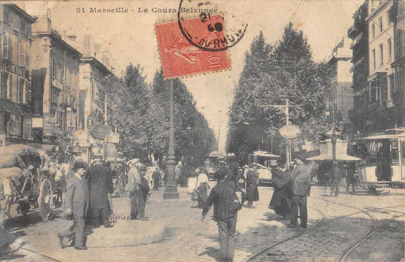 Carte postale ancienne Marseille Le Cours Belsunce à Marseille