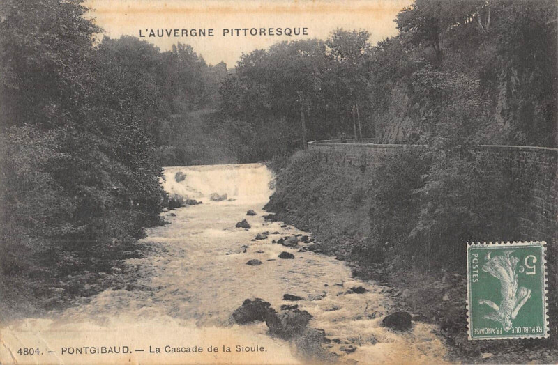 Carte postale ancienne Pontgibaud La Cascade De La Sioule à Pontgibaud