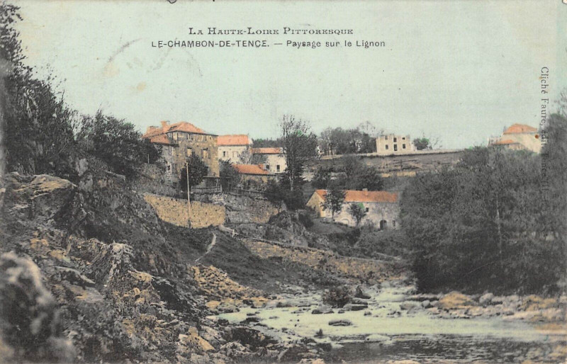 Carte postale ancienne Le Chambon De Tence Paysage Sur Le Lignon à Tence