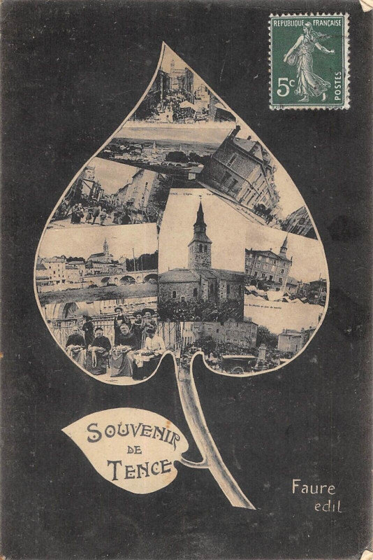 Carte postale ancienne Souvenir De Tence à Tence