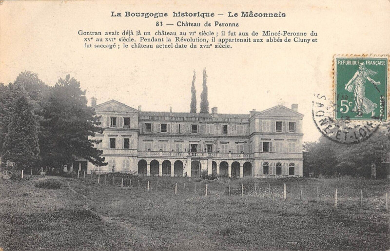 Carte postale ancienne Chateau De Peronne Le Maconnais