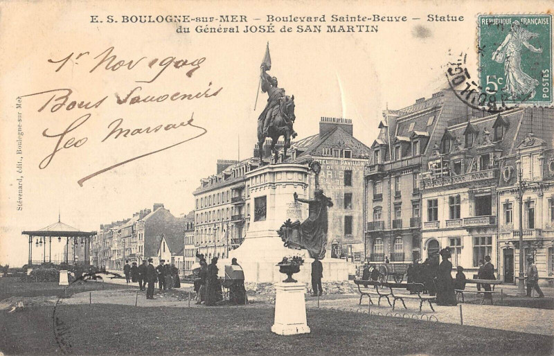 Carte postale ancienne Boulogne Sur Mer Boulevard Sainte Beuve à Boulogne-sur-Mer