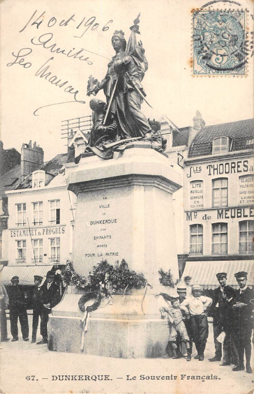 Carte postale ancienne Dunkerque Le Souvenir Francais à Dunkerque