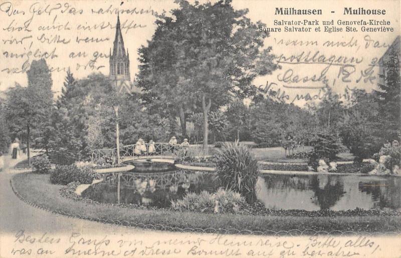 Carte postale ancienne Mulhouse Square Salvator à Mulhouse