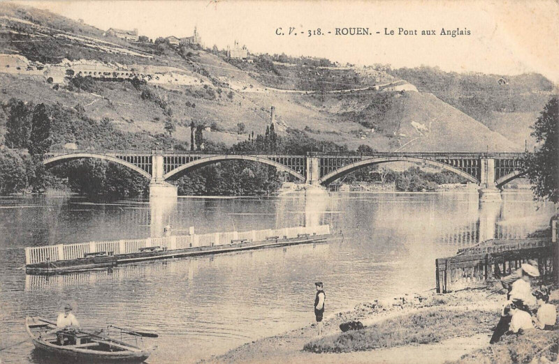 Carte postale ancienne Rouen Le Pont Aux Anglais à Rouen