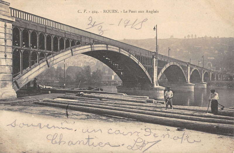 Carte postale ancienne Rouen Le Pont Des Anglais à Rouen