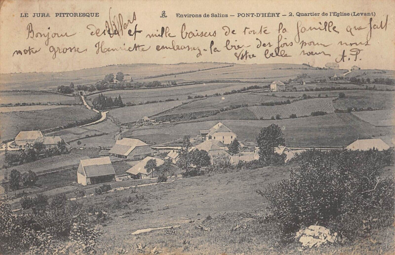 Carte postale ancienne Pont D'Hery Quartier De L'Eglise
