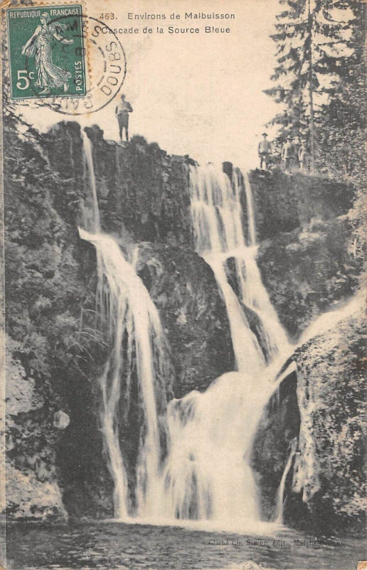 Carte postale ancienne Env.malbuisson Cascade De La Source Bleue à Malbuisson