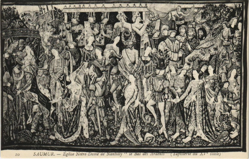 Carte postale ancienne Saumur Eglise de N.-D. De Nantilly Tapiserie à Saumur