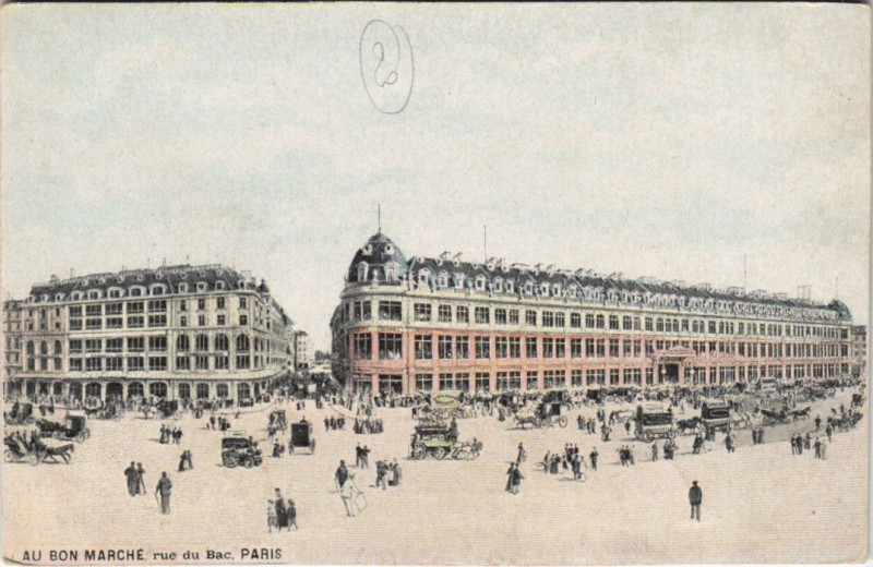 Carte postale ancienne Au Bon Marché - Rue du Bac à Paris 6e
