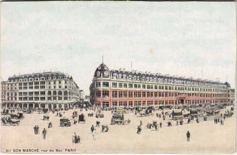 Carte postale ancienne Au Bon Marché - Rue du Bac à Paris 6e