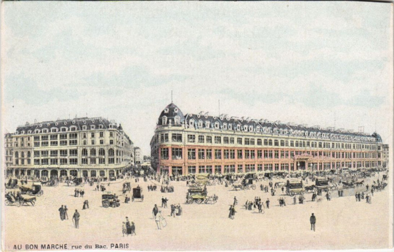 Carte postale ancienne Au Bon Marché - Rue du Bac à Paris 6e