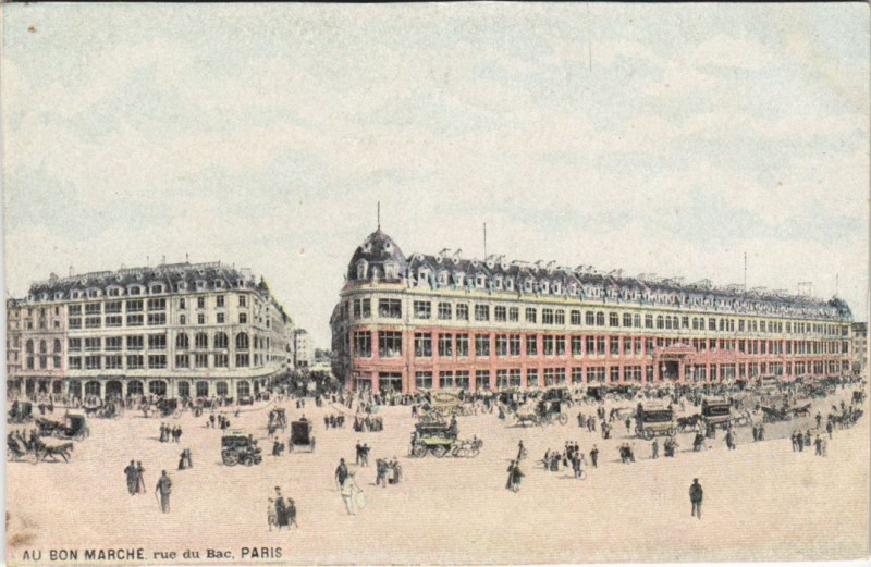 Carte postale ancienne Au Bon Marché - Rue du Bac à Paris 6e