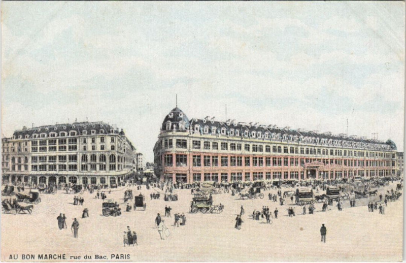 Carte postale ancienne Au Bon Marché - Rue du Bac à Paris 6e