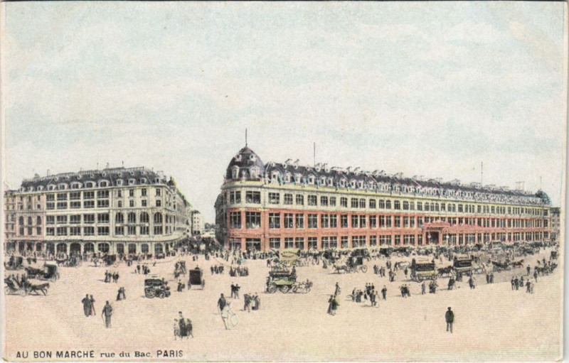 Carte postale ancienne Au Bon Marché - Rue du Bac à Paris 6e