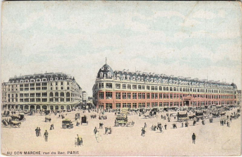 Carte postale ancienne Au Bon Marché - Rue du Bac à Paris 6e