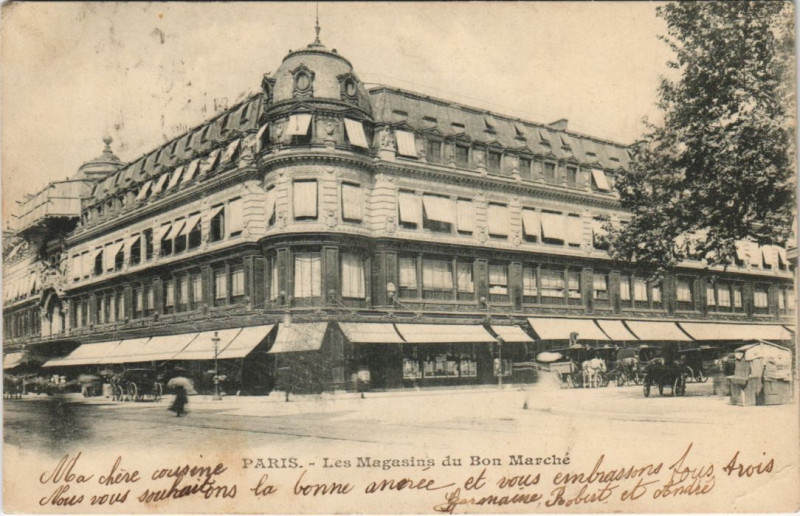 Carte postale ancienne Les Magasins du Bon Marché à Paris 6e