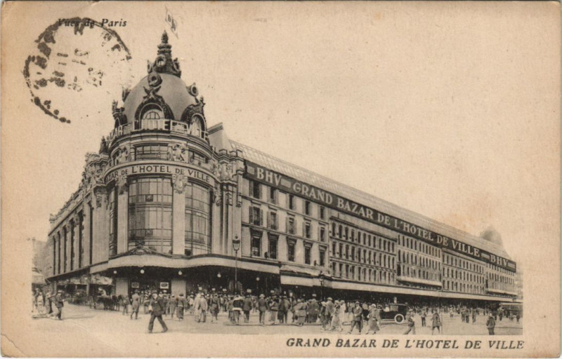 Carte postale ancienne Paris Grand Bazar de l'Hotel de Ville à Paris 4e
