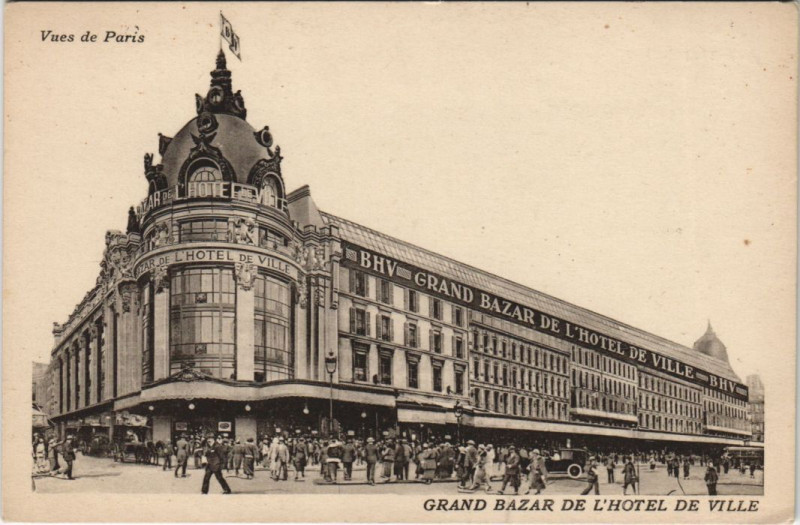 Carte postale ancienne Paris Grand Bazar de l'Hotel de Ville à Paris 4e