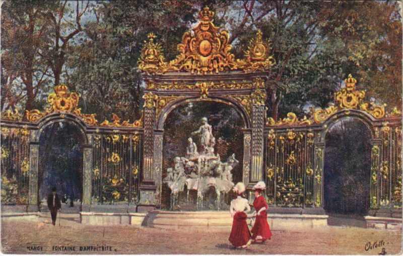 Carte postale ancienne Nancy Fontaine Damphitrie à Nancy