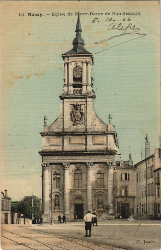 Carte postale ancienne Nancy Eglise de notre-Dame de Bon-Secours à Nancy