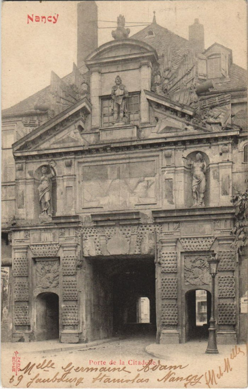 Carte postale ancienne Nancy Porte de la Citadelle à Nancy