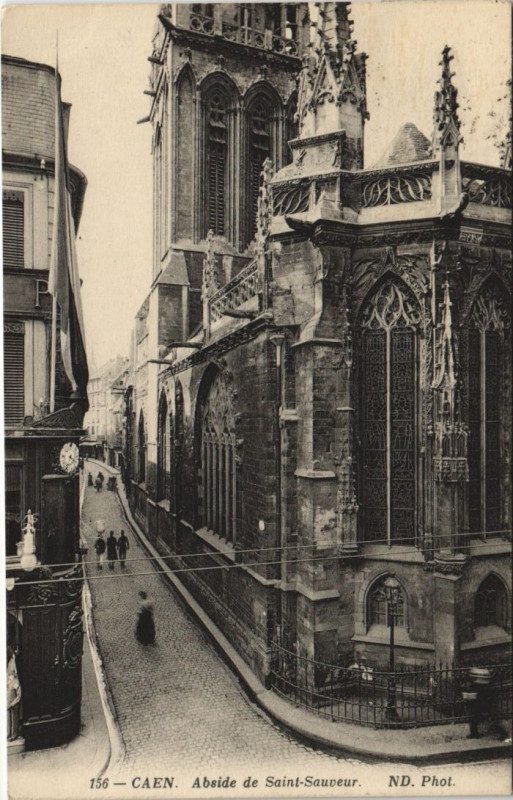 Carte postale ancienne Caen Abside de Saint-Sauveur à Caen