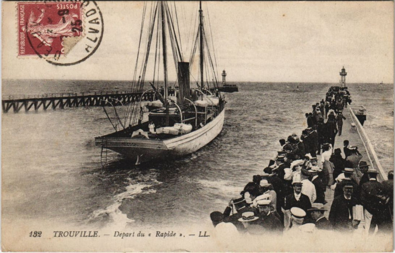 Carte postale ancienne Trouville-sur-Mer Depart du Rapide à Trouville-sur-Mer