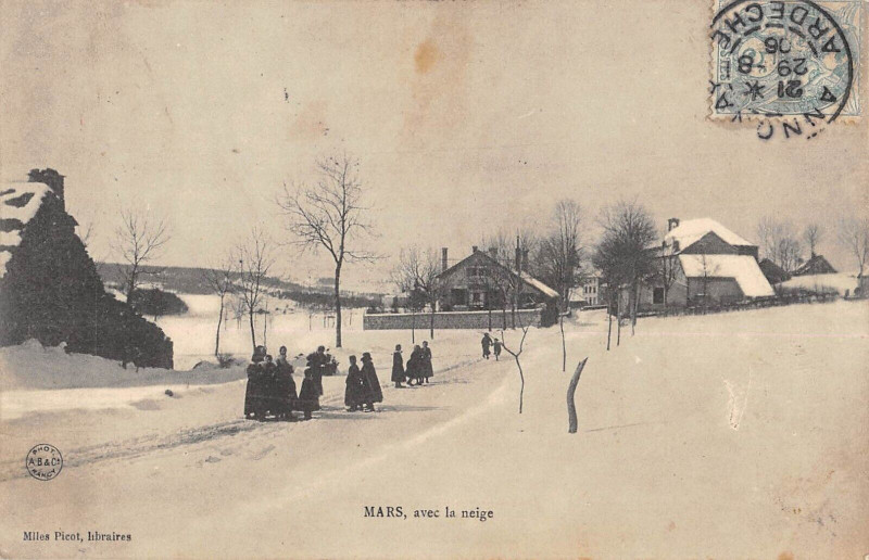 Carte postale ancienne Mars Avec La Neige
