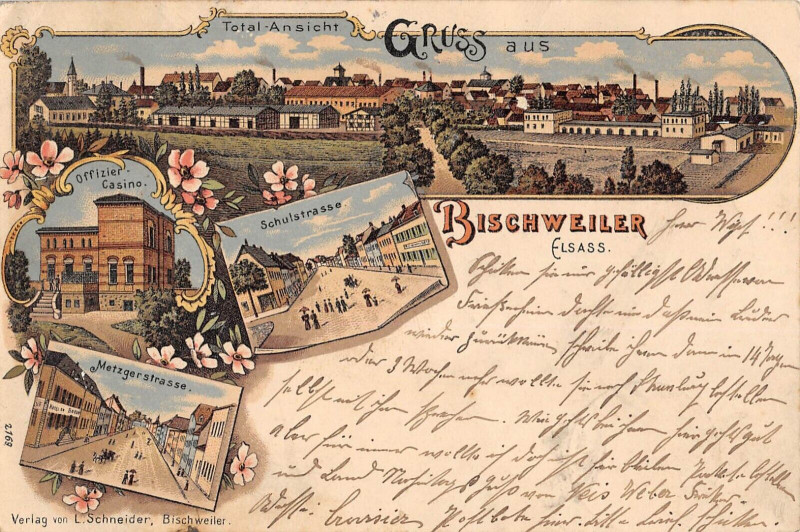 Carte postale ancienne Gruss Aus Bischweiler Elsass à Russ