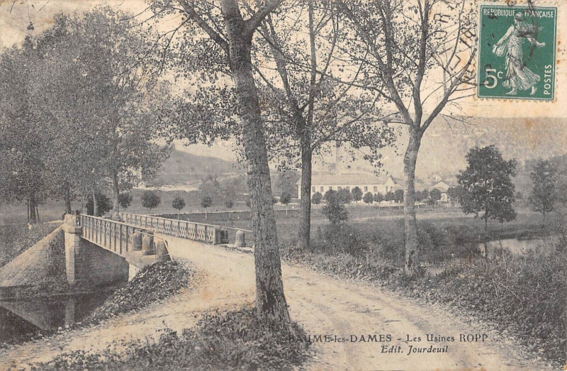 Carte postale ancienne Baume Les Dames Les Usines Ropp à Baume-les-Dames