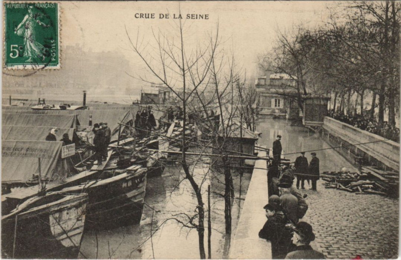 Carte postale ancienne Inondations 1910 Paris