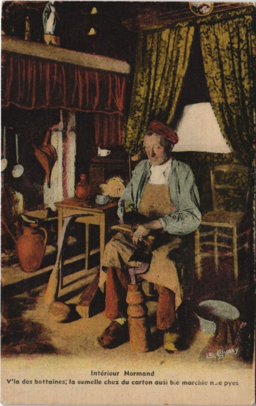 Carte postale ancienne Interieur Normand