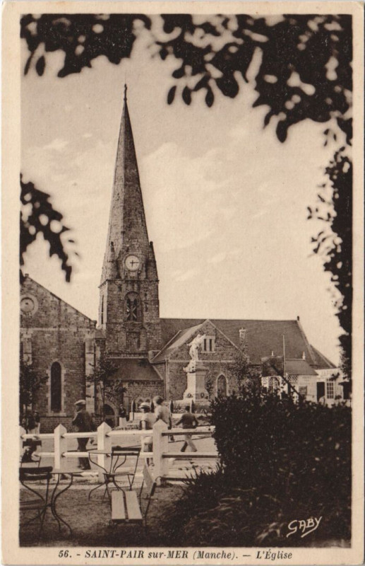 Carte postale ancienne Saint-Pair-sur-Mer L'Eglise à Saint-Pair