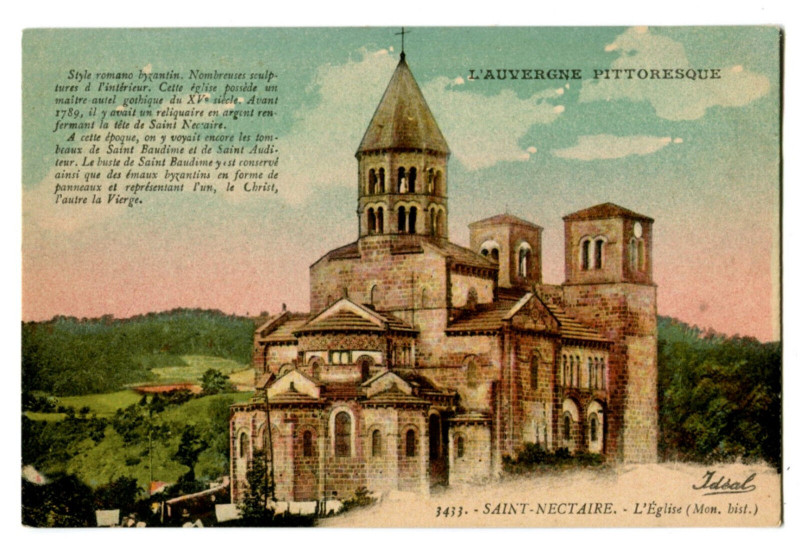 Carte postale ancienne Puy-de-Dôme Saint-Nectaire L'Eglise à Saint-Nectaire