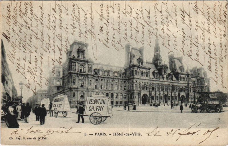 Carte postale ancienne Paris 4e Hotel de Ville à Paris 4e