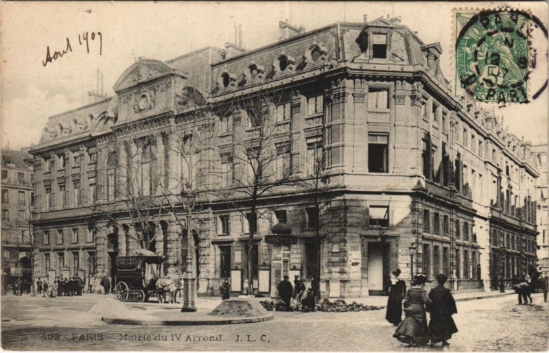 Carte postale ancienne Paris 4e Le Mairie à Paris 4e