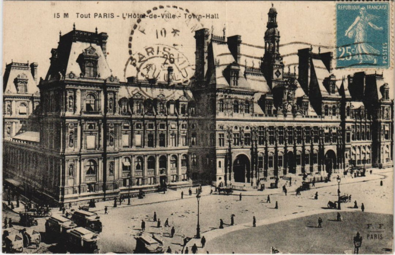 Carte postale ancienne Paris 4e Hotel de Ville à Paris 4e