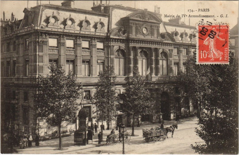 Carte postale ancienne Paris 4e Le Mairie à Paris 4e