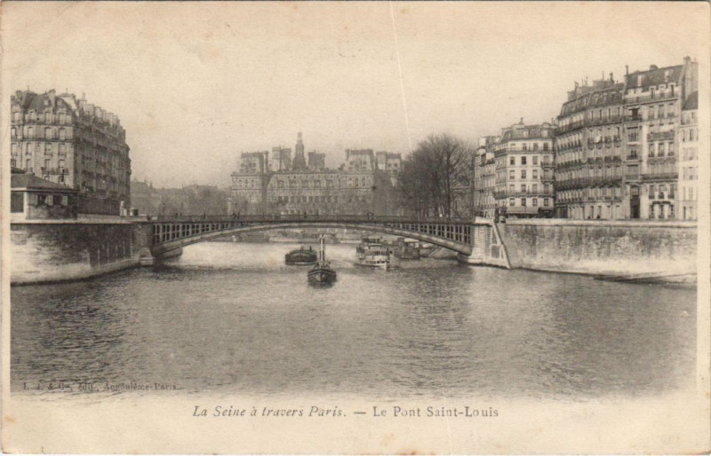 Carte postale ancienne Le Pont Saint-Louis à Paris 4e