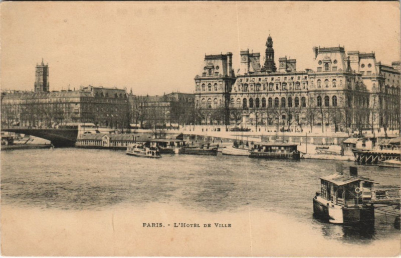 Carte postale ancienne Paris 4e Hotel de Ville à Paris 4e