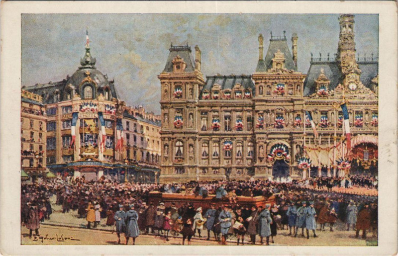 Carte postale ancienne Paris 4e Hotel de Ville à Paris 4e
