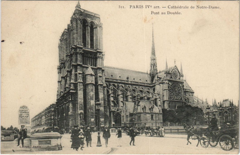 Carte postale ancienne Paris 4e Notre-Dame Pont au Double à Paris 4e